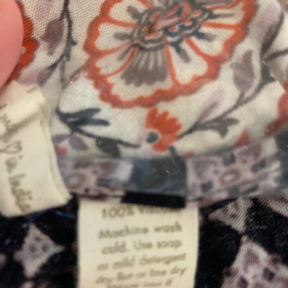 JAPNA BLACK/WHITE CROCET ACCENT HAND MADE IN INDIA 3/4 SLEEVE BLOUSE SMALL-EUC - Picture 9 of 9